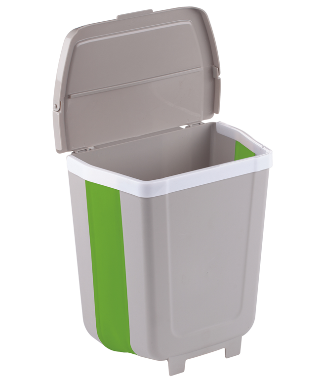 Spand til affald - sammenklappelig affaldsspand med låg - 8 L