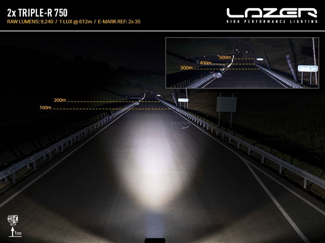 Led lygter fra Lazer til indbygning - Standard Triple R 750 til VW Transporter T6 Highline/Trendline 2015-2020