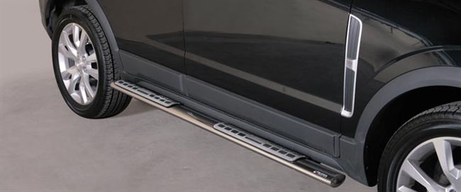Side bars fra Mach i rustfri stål - Fås i sort og blank til Opel Antara årg. 07-11