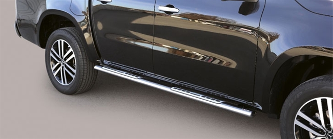 Side bars fra Mach i rustfri stål - Fås i sort og blank til Mercedes X Class årg. 17+