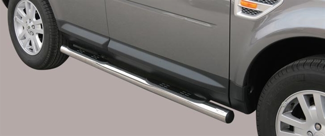 Side bars med trin fra Mach i rustfri stål - Fås i sort og blank til Land Rover Freelander 2 5 dørs årg. 07+