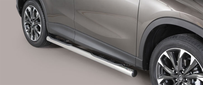 Side bars med trin fra Mach i rustfri stål - Fås i sort og blank til Mazda CX5 årg. 15-16