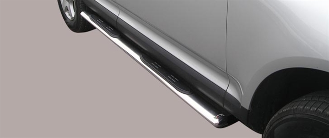Side bars med trin fra Mach i rustfri stål - Fås i sort og blank til VW Touareg årg. 02+