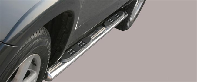 Side bars med trin fra Mach i rustfri stål - Fås i sort og blank til Toyota Rav4 årg. 05-09