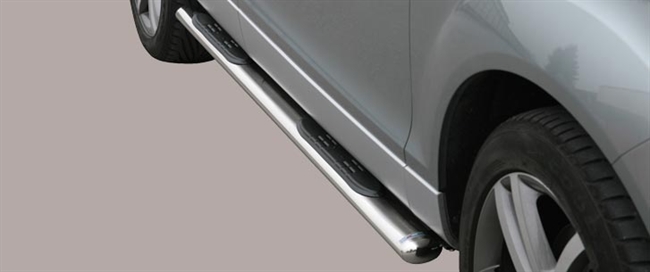 Side Bars med trin i rustfri stål - Fås i sort og blank til Audi Q7 MK1
