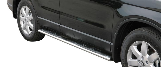 Side bars med trin fra Mach i rustfri stål - Fås i sort og blank til Honda CRV årg. 07-10