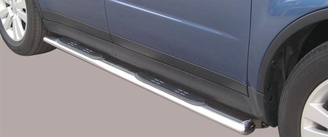 Side bars med trin fra Mach i rustfri stål - Fås i sort og blank til Subaru Tribeca årg. 08+