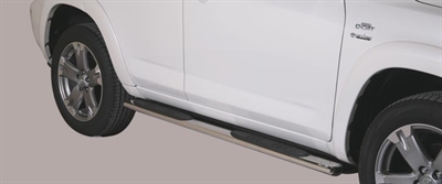 Side bars med trin fra Mach i rustfri stål - Fås i sort og blank til Toyota Rav4 årg. 10-12