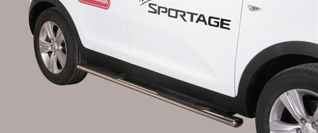 Side bars med trin fra Mach i rustfri stål - Fås i sort og blank  til Kia Sportage årg. 10-15
