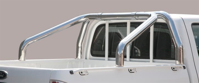 Styrtbøjle/Roll Bar til montering på lad i rustfri stål - Fås i sort og blank til Ford Ranger årg. 09-11