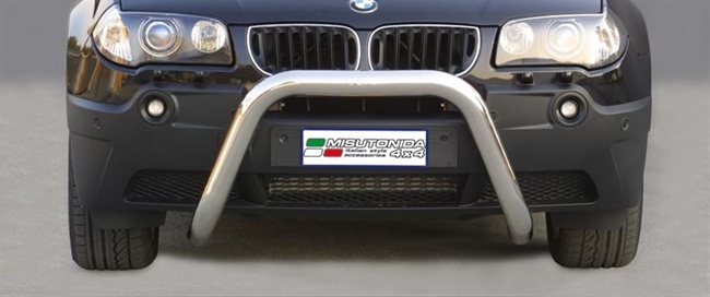 Frontbøjle (Super Bar) i rustfri stål fås i sort og blank fra Mach til BMW X3 MK1