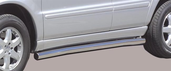 Side bars fra Mach i rustfri stål - Fås i sort og blank til Mercedes ML årg. 01-05