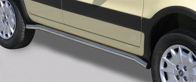 Side bars fra Mach i rustfri stål - Fås i sort og blank til Fiat Panda 4x4 årg. 05-13