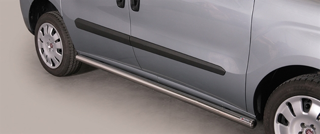 Side bars fra Mach i rustfri stål - Fås i sort og blank til Fiat Dobló årg. 10>