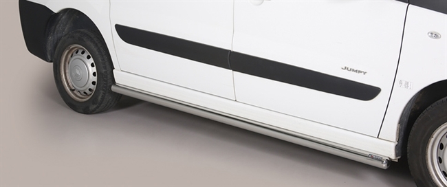 Side bars fra Mach i rustfri stål - Fås i sort og blank til Citroen Jumpy kort model årg. 06-16
