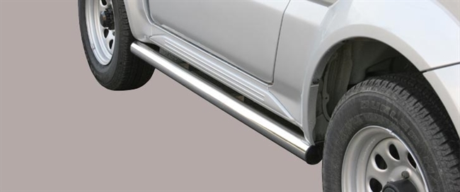 Side bars fra Mach i rustfri stål - Fås i sort og blank til Suzuki Jimny årg. 98-12
