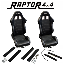 Sæde i skålform fra Tyrex - sportssæde i sort imiteret læder  - Komplet sæt