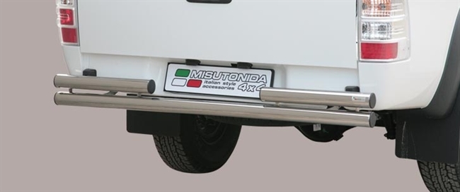 Beskyttelsesbar - dobbelt til bagkofanger i rustfri stål - Fås i sort og blank til pick-up Ford Ranger årg. 09-11