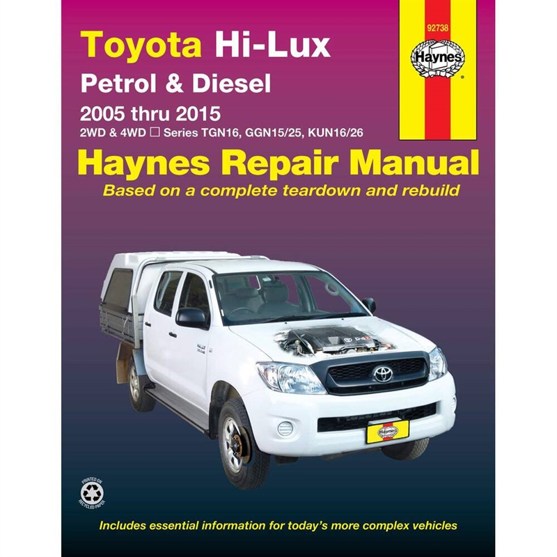 Haynes Manual - Toyota Hilux Diesel & Benzin 2WD & 4WD (05-15) Manual
