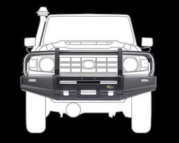 Spilkofanger/Winch Bull Bar fra Ironman4x4 til Toyota Land Cruiser 76, 78 & 79 Series (07-22)