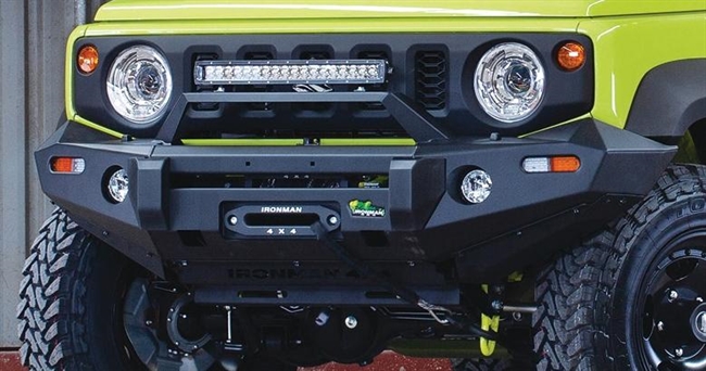 Spilkofanger uden Bull Bar m/tågelygter fra Ironman4x4 til Suzuki Jimny 2018+