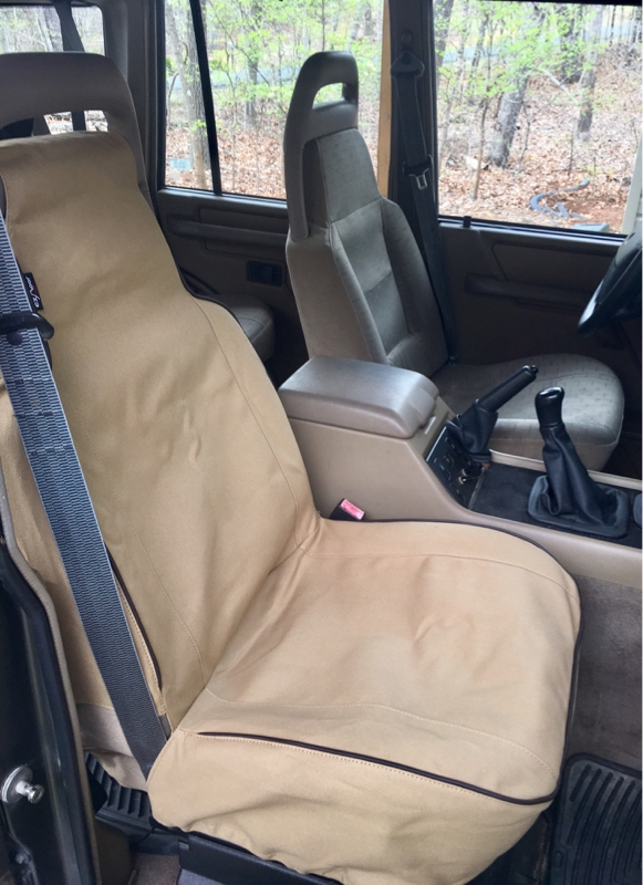 Sædebetræk i sandfarve til Land Rover Discovery I 