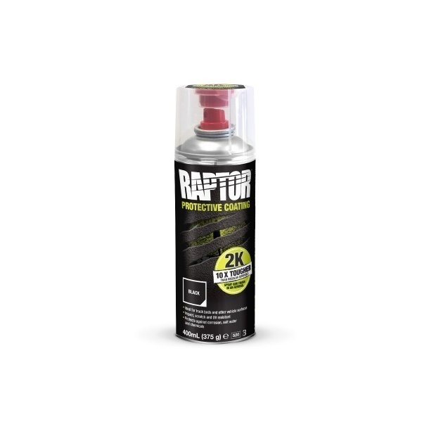 Raptor maling 400ml 2K aerosol spraymaling sort 