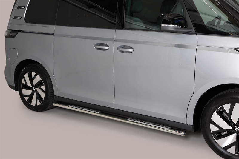 Side bars oval med aluminium trin - Blank til VW ID. Buzz kort 2023+