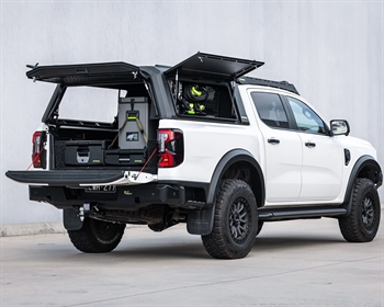 Hardtop "Raid" fra Ironman4x4 i alu. med faste sider til Ford Ranger PY Double Cab årg. 23+