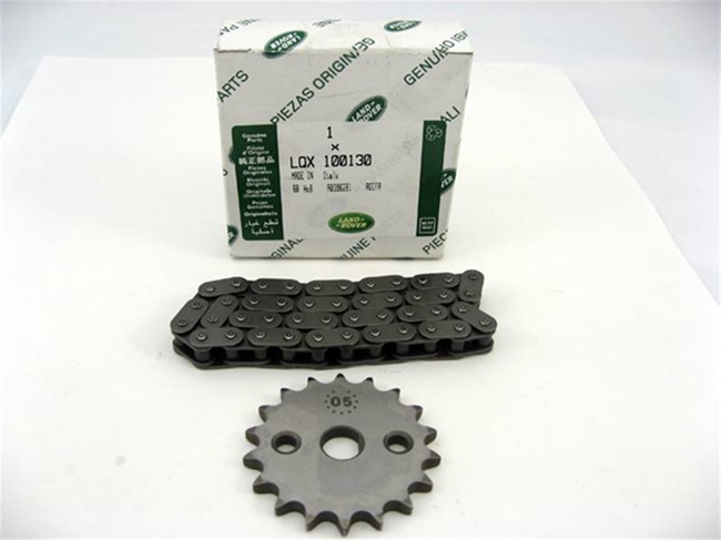 Kæde og tandhjul til oliepumpe på Land Rover TD5 motorer