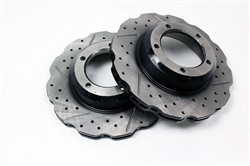 Bremseskive front krydsborede og rillede ventilerede til Land Rover Defender årg.1983+;  Range Rover Classic, & Discovery 1