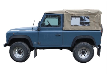 Soft top - Sand farvet med vinduer til Land Rover Defender 90" til og med årg. 2000  