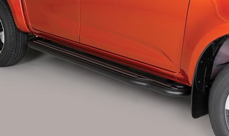 Trinbrædder i rustfri stål - Sort Størrelse: Lang fra Mach til BMW X3 MK1