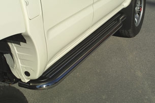 Trinbrædder i rustfri stål - Blank - Ekstra lang model til Hilux Double Cab årg. 01-05