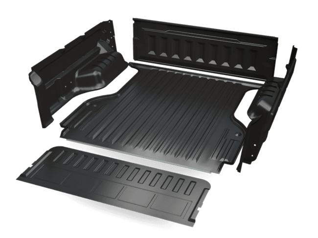 Ladindsats/bedliner Sportguard (under rail - split) fra Pro-Form til Ford Ranger/VW Amarok Double Cab årgang 2023+