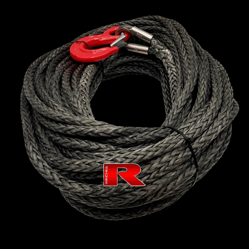 Fiberwire 6mm x 20m  med krog 3,14kg fra Red winch