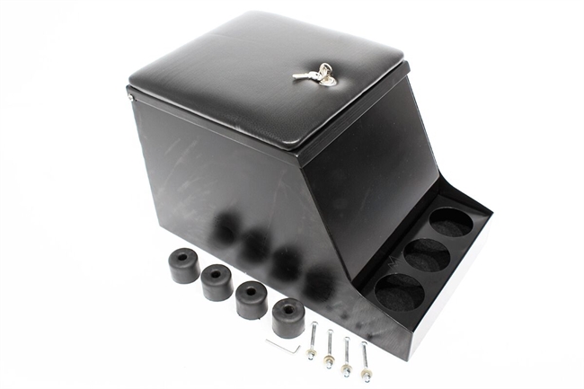 Security metal cubby box - Sort til Land Rover Defender
