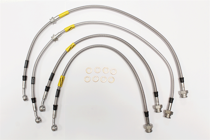 Bremseslange sæt i rustfri stål med armerede teflonslanger til Land Rover Discovery II Årgang 1998-2004