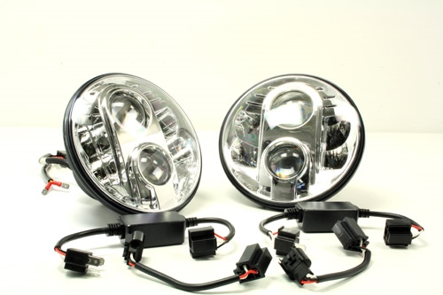 Forlygter 7" LED fra Terrafirma E-godkendt LHD