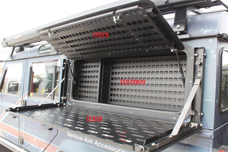 Opbevaringsrum til Flip-up vindue TF979 til Land Rover 90/110 Årgang 1983-2016