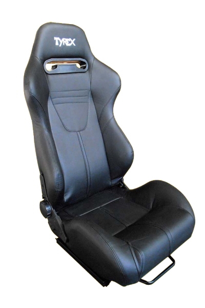 Sæde i skålform fra Tyrex - Komfortsæde sort i imiteret læder