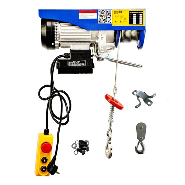 El-spil Husar Winch Værksted/Loft spil med stålwire 500/990 