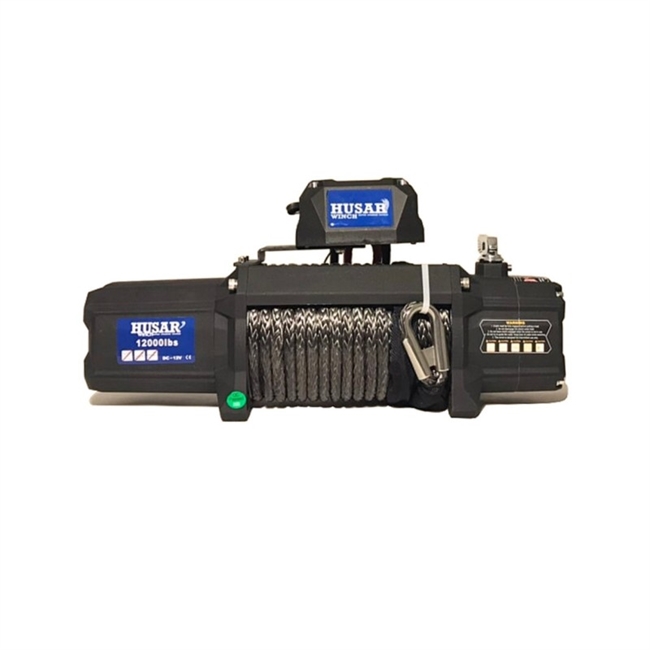 El-spil Husar Winch 12000 24v syntetisk wire 