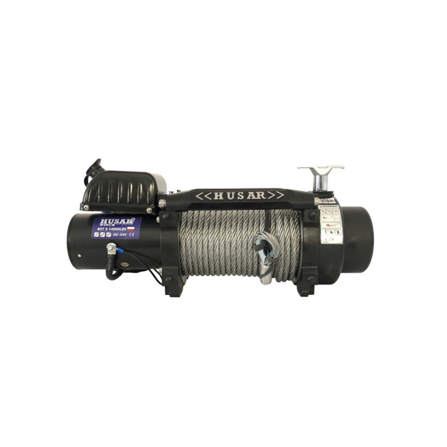 El-spil Husar Winch 14000 24V med stålwire