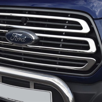 Frontgitter - Grill i rustfrit stål til Ford Transit Mk8 Årgang 2014+