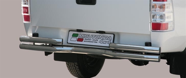 Beskyttelsesbar - dobbelt til bagkofanger i rustfri stål - Fås i sort og blank til pick-up Ford Ranger årg. 09-11