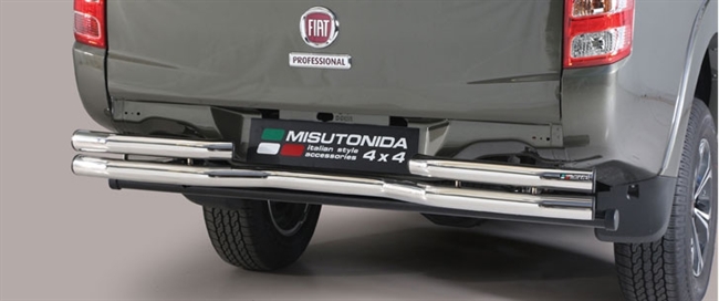 Beskyttelsesbar - dobbelt til bagkofanger i rustfri stål - Fås i sort og blank til Fiat Fullback årg. 16+