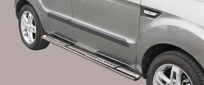 Side bars i rustfri stål - Blank til Kia Soul årg. 09-13