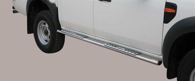 Side bars fra Mach i rustfri stål - Fås i sort og blank til Ford Ranger Double Cab årg. 09-11