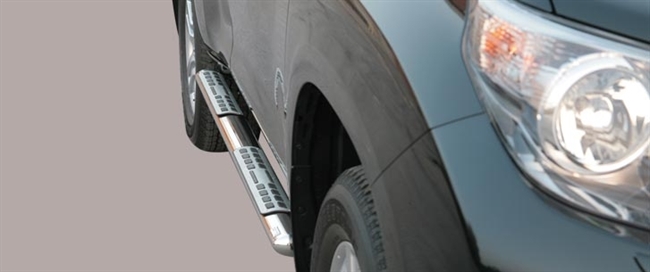 Side bars fra Mach i rustfri stål - Fås i sort og blank til Toyota Landcruiser 150 5 dørs årg. 09+